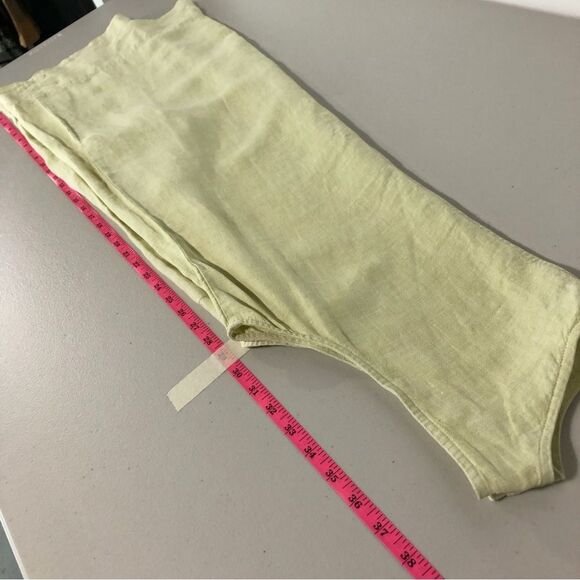 J. Jill Love Linen Dress Womens Medium 100% Linen Lemon Lime Sleeveless Pockets - Picture 10 of 12